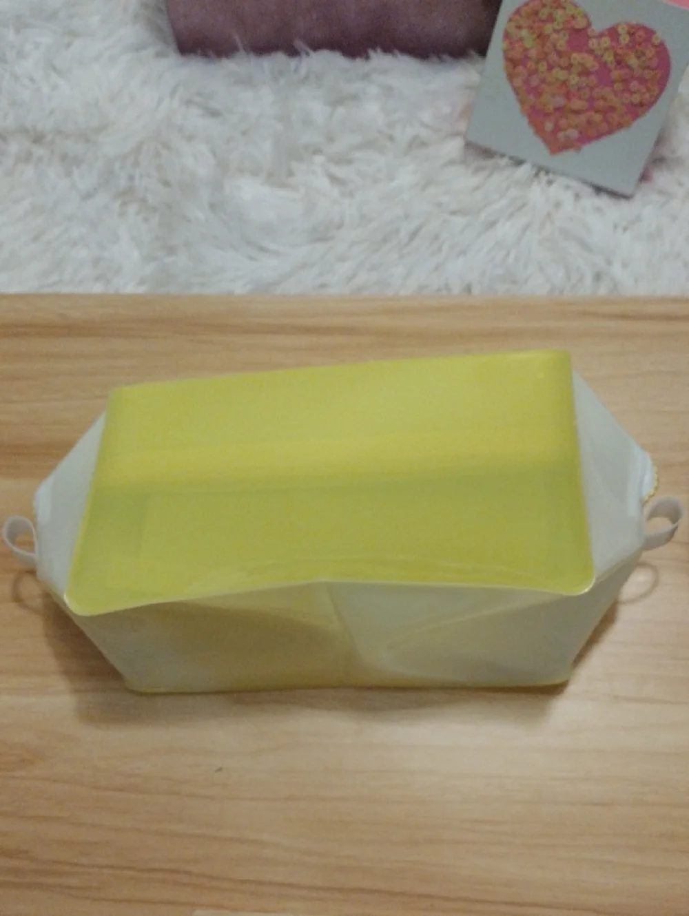 Bright Yellow & Cream Gloss Cosmetic Pouch - Women’s Travel Makeup Case Nwot